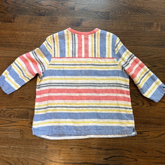 Boden 100% Linen V-Neck Striped Blouse for Spring Summer Beach Vacation Coastal - Picture 7 of 7